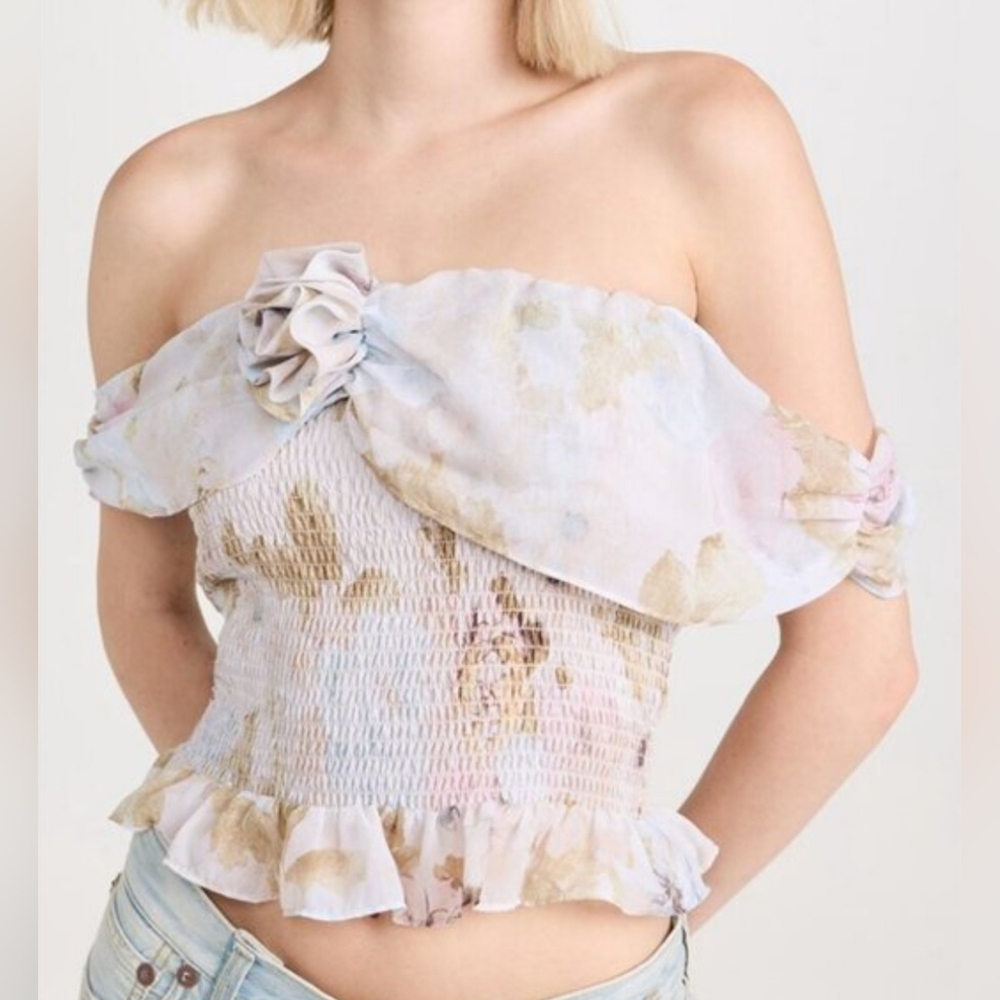 WAYFOff Shoulder Smocked Top
